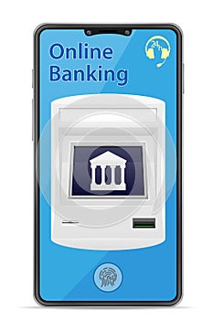 Smartphone concept online banking vector illustration