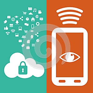 smartphone connection safety cloud data media