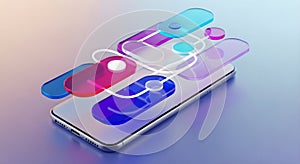 Smartphone Data Network Connection Abstract Design for Global Technology Communication