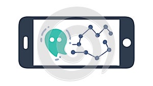 Smartphone Data Visualization, Mobile Analytics Interface Vector, vector design Generative AI