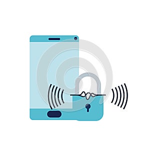 Smartphone device with padlocked icon