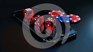 The smartphone with dice.AI generated image