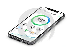 Smartphone displaying carbon footprint data