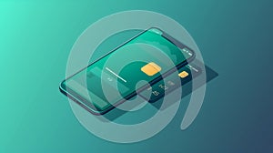 Smartphone displaying a digital wallet interface on a teal background, highlighting a modern, seamless mobile payment system