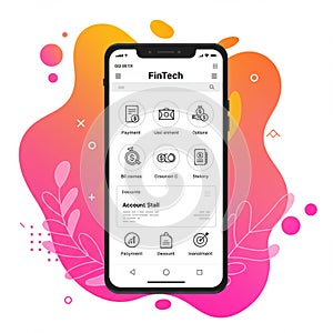 Smartphone displaying a financial technology app with a clean user interface.