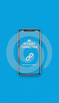 Smartphone displaying no internet connection error message
