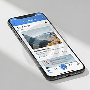 A smartphone displaying a social media app called 