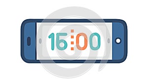 Smartphone Displaying 15:00 Time Notification Vector, vector design Generative AI