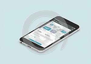 A smartphone displaying a user interface on its screen, featuring