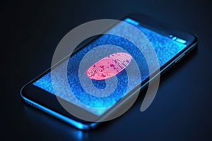 Smartphone displays fingerprint scanner for security