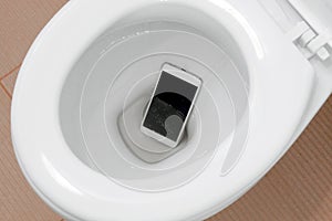 Smartphone dropped into toilet