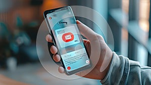 The smartphone email notification. AI generated