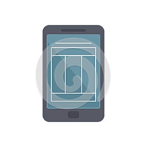 Smartphone estimator icon flat isolated vector