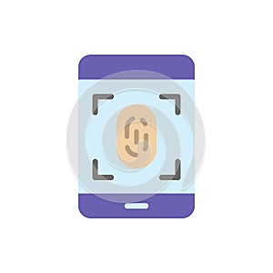 Smartphone finger print icon. Simple color vector elements of hacks icons for ui and ux, website or mobile application