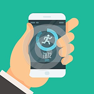 Smartphone fitness tracker app - step counter
