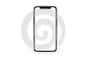 Smartphone frameless mockup. Studio shot of Smartphone iPhone 12 Pro Max or SE plus with blank screen for Infographic Global Busin