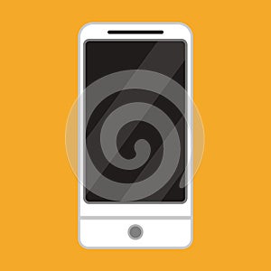 Smartphone front view vector icon device. Mobile phone technology digital blank screen. Gadget flat mockup with camera