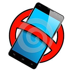 Smartphone Frontal Ban Sign Isolated