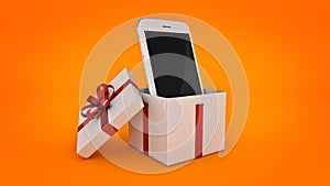 Smartphone. Gift box concept.