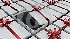 Smartphone. Gift box concept.