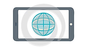 Smartphone with Global Network Icon Vector, vector design Generative AI