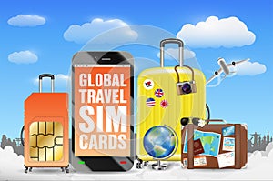 Smartphone and global travel sim card luggage bag