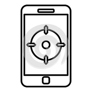 Smartphone gyroscope icon outline vector. Phone accelerometer