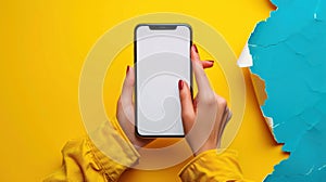 The smartphone in hands.AI generated image