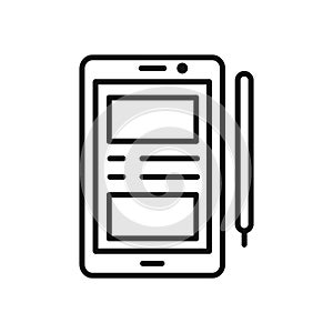 Smartphone Icon Black And White Illustration