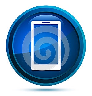 Smartphone icon elegant blue round button illustration