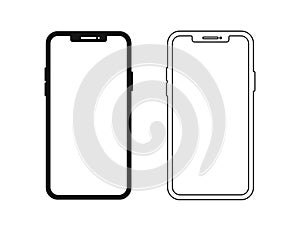 Smartphone icon in flat style. Vector phone or icon symbol. Telephone symbol button icon. Technology communication background.
