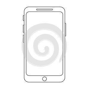 Smartphone icon in lineart style