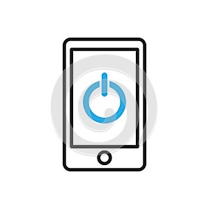 Smartphone icon. Mobile power off