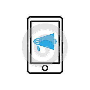Smartphone icon. Mobile reading aloud
