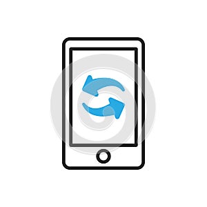 Smartphone icon. Mobile redial