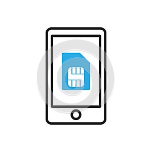 Smartphone icon. Mobile simcard