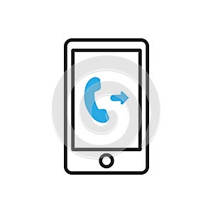 Smartphone icon. Outgoing mobile call