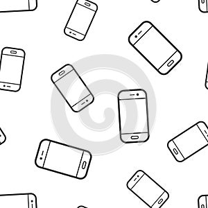 Smartphone icon seamless pattern background. Phone handset vector illustration. Smartphone symbol pattern