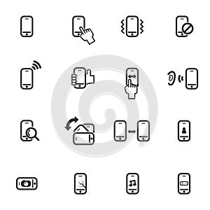 Smartphone icon set vector
