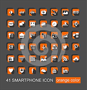 41 Smartphone Icon Set Vector