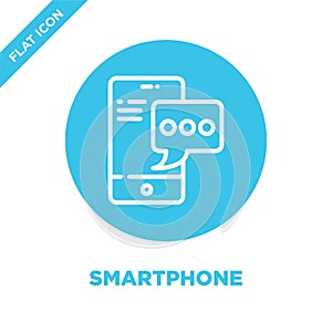 smartphone icon vector from accessibility collection. Thin line smartphone outline icon vector  illustration. Linear symbol for