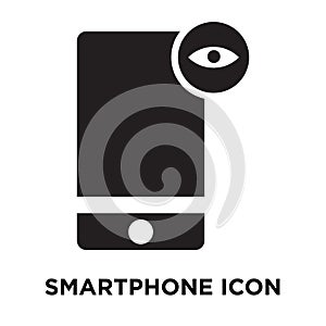 Smartphone icon vector isolated on white background, logo concept of Smartphone sign on transparent background, black filled