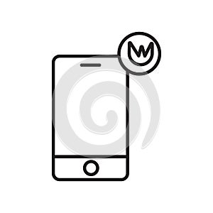 Smartphone icon vector isolated on white background, Smartphone sign , sign and symbols in thin linear outline style
