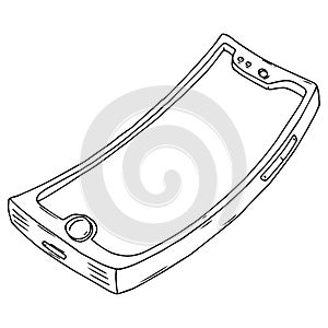 Smartphone icon. Vector of a mobile phone. Hand drawn smartphone