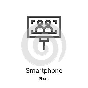 smartphone icon vector from phone collection. Thin line smartphone outline icon vector illustration. Linear symbol for use on web