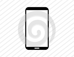 Smartphone icon with white background. Mobile display screen with black frame. Mockup of smart phone. New modern device