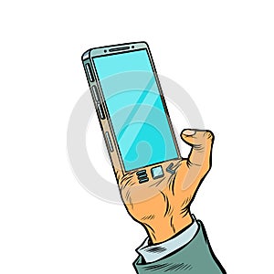 Smartphone is implanted in the human body. Biohacking