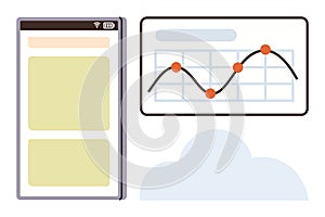 Smartphone Interface with Graph Analysis and Cloud Element for Data Visualization Concept