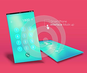 smartphone interface Ui design Mock up ,phone6 Ratio screen,yellow background
