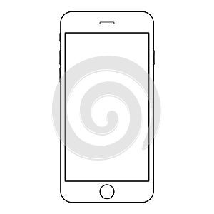 Smartphone iphone outline vector eps10.  Iphone mobile phone icon. Smartphone outline vector eps10